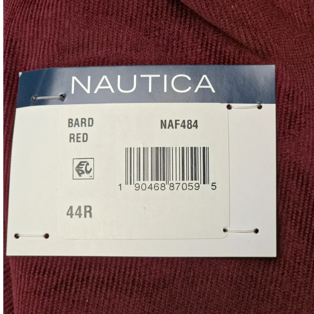 Nautica Sport Coat Mens 44R Red Bard Corduroy Elbow Patch Blazer Suit Jacket NWT